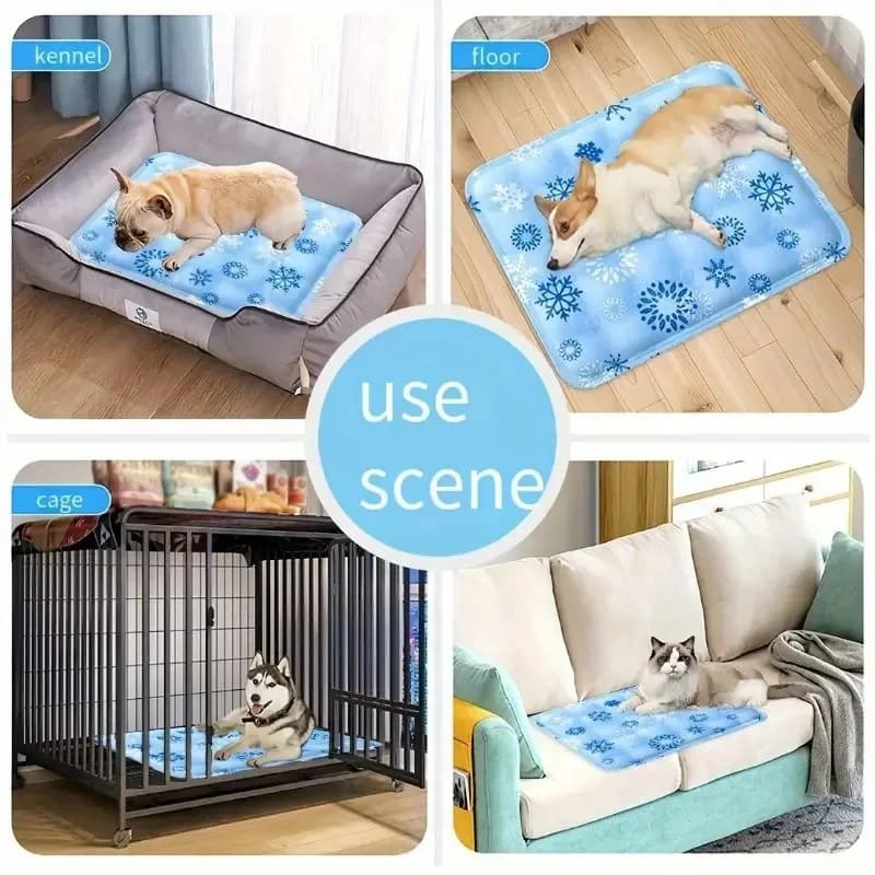 E9 Cute Floor Mat Cool Pet Cooling Mat Self Added Water Dog Cold Bed Mat Portable Durable Pet Ice Cushion For Small Large Dogs
