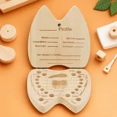 Scatola Portadenti per Bambini, Contenitore per Denti da Latte con Etichette, Ideale per Comodino o Cuscino, Regalo Perfetto