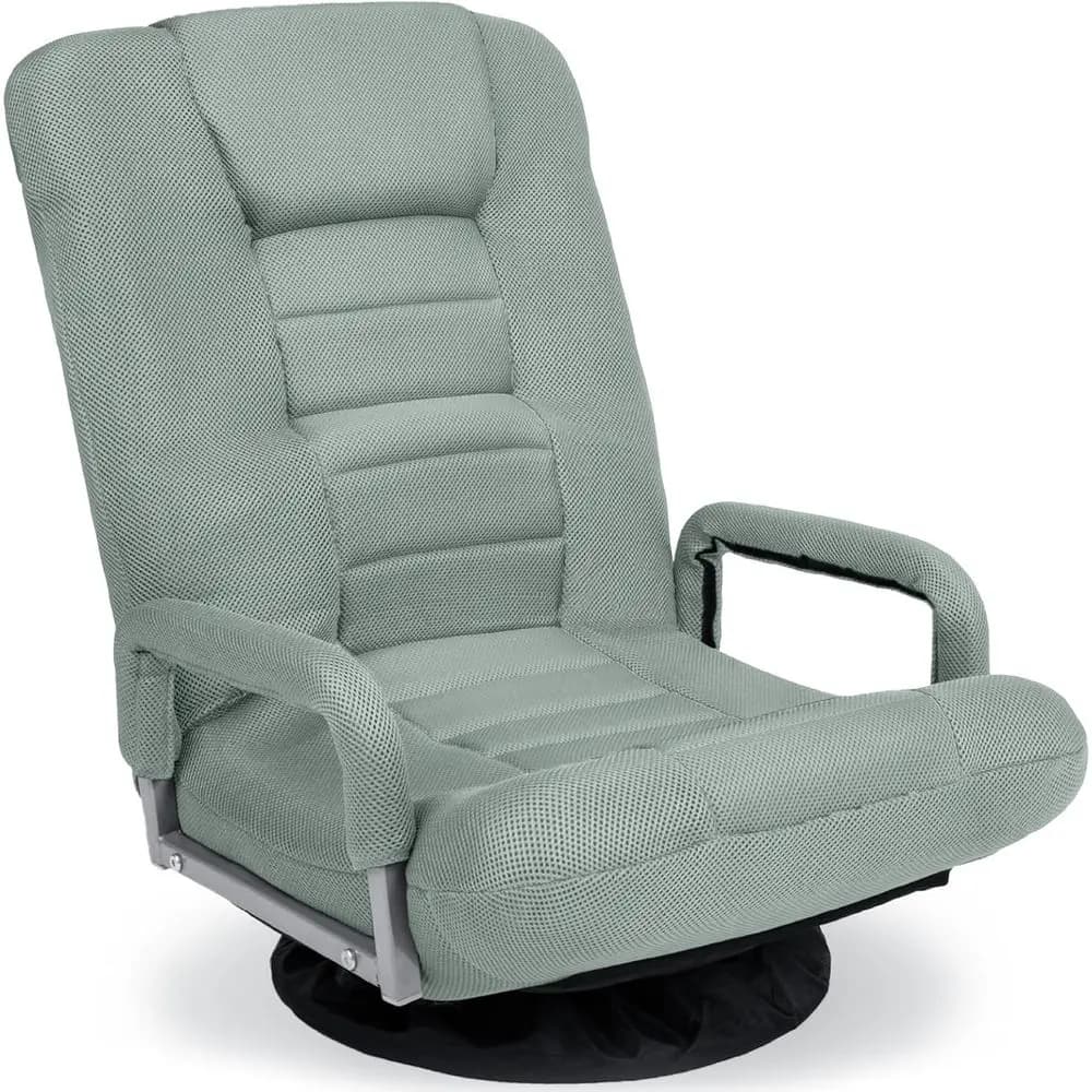 360 ° Sedia da Gaming Ergonomica con Supporto Lombare, Braccioli, Schienale Regolabile - Verde Salvia
