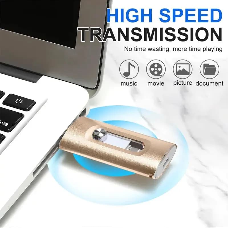 Chiavetta USB 3.0 per iPhone, Type-C, Android e PC, 4 in 1, memoria ultra-veloce da 64GB-1TB, chiavetta USB per foto.