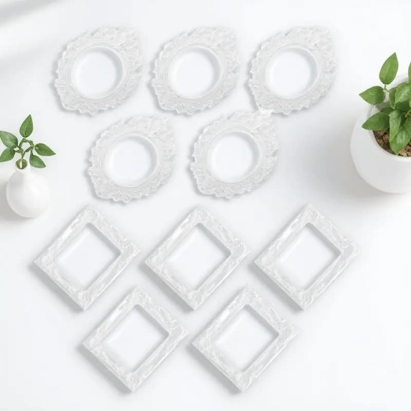10Pcs Resin Photo Frame Retro Design Decorative Picture Frames for Home Office Coffee Shop Nail Shop Display Digital Photo Frame