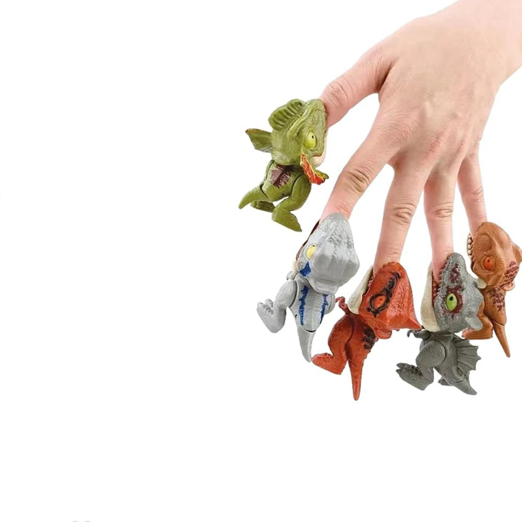 A71Z 10X Mini Dinosauri che mordono le dita, set di dinosauri giocattolo per bambini, regalo di compleanno, decorazioni per torte
