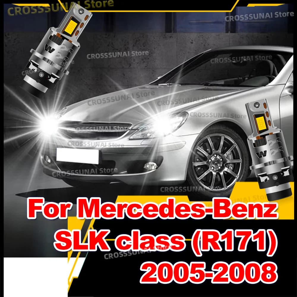 2 Pezzi Fari LED Xenon HID Turbo 50000LM per Mercedes Benz Classe SLK R171 2005 2006 2007 2008