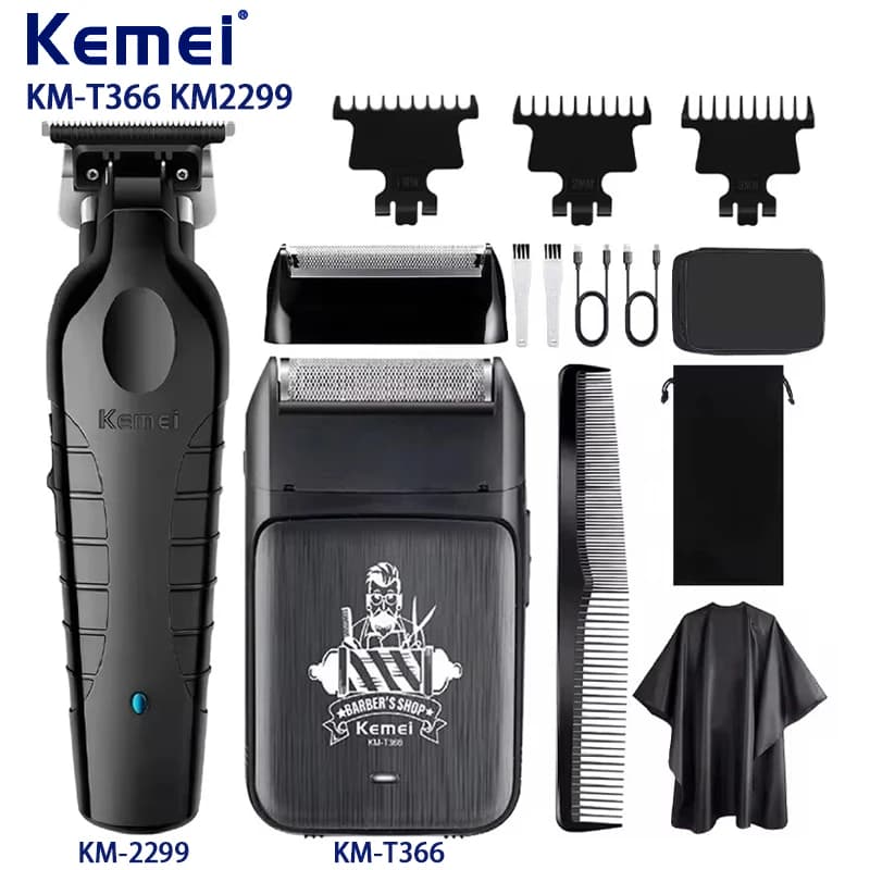 Kemei KM-T366 KM-2299 Kit tagliacapelli professionale Rasoio elettrico Macchina per tagliare i capelli da uomo Macchina per tagliacapelli da uomo