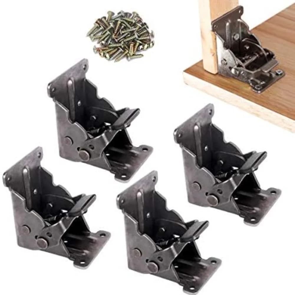 Staffe pieghevoli resistenti da 4 pezzi Cerniera pieghevole autobloccante da 90 gradi per gambe da tavolo Accessori hardware per mobili