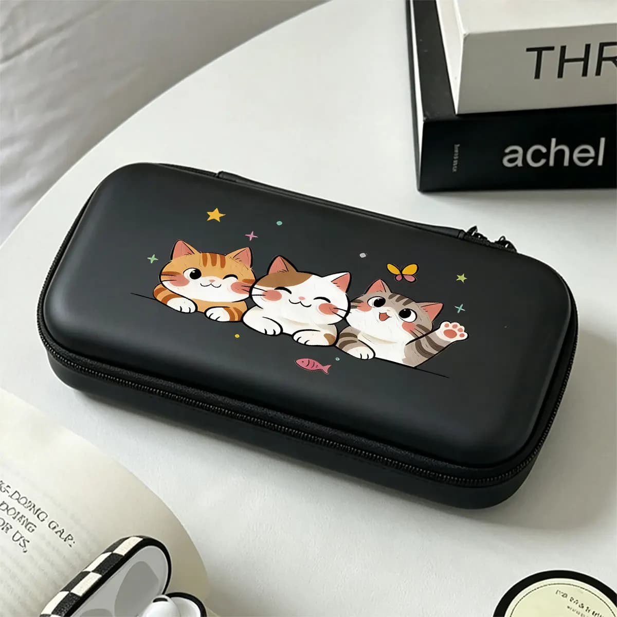 Cute Shockproof Carry Case With Mesh Pockets for Nintendo Switch Lite/OLED Portable Travel Gaming Accessories Storage Bag
