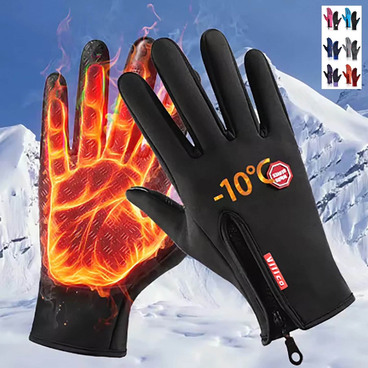 Men's Winter Ski Gloves Cycling Gloves Cold-proof Windproof Finger Full Riding Glove for Outdoor Waterproof Cycling