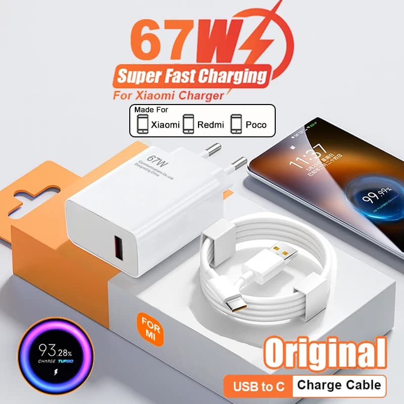 Per XIAOMI Ricarica Rapida Originale 67W Per Xiaomi 14 13 12 11 Ultra Redmi Note 12T 13 Pro Turbo Samsung Carica USB Tipo C Cavo di Ricarica Veloce