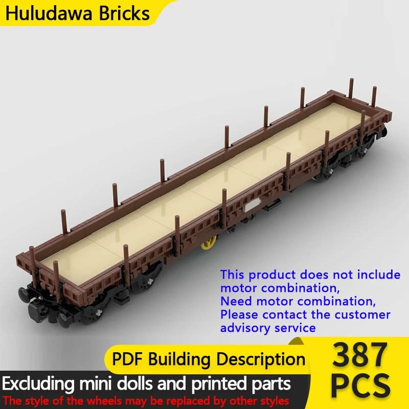 City Car Model MOC Building Bricks Flatcar Wagon Double Bogie Modular Technology Children Holiday Gifts Assemble Toys Suit