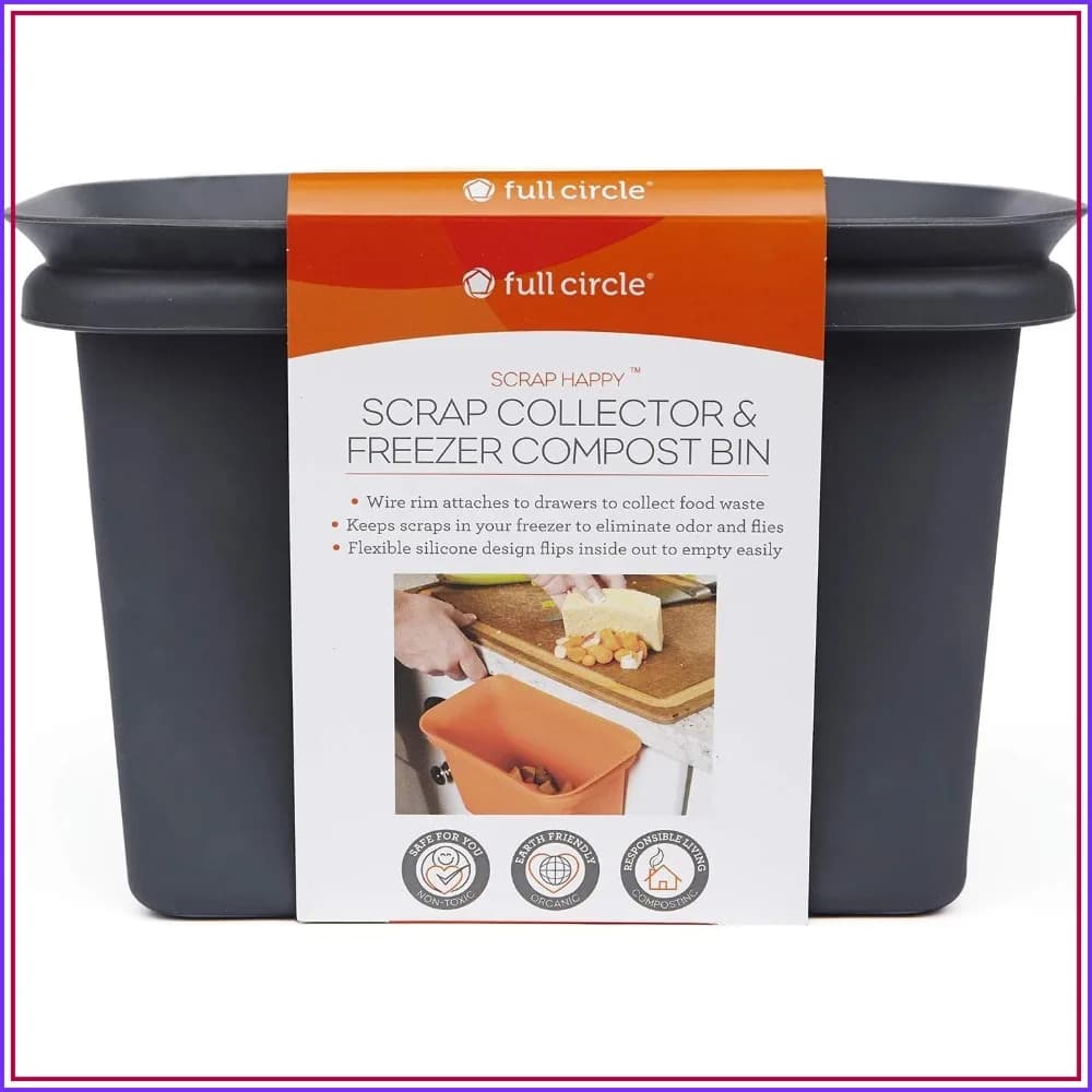 Hanging Kitchen Compost Bin for Fruit and Vegetable Waste, Fits in Freezers, Slate