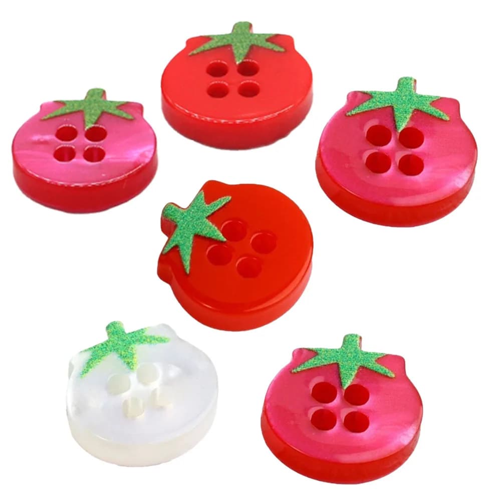 10 bottoni in resina a forma di pomodoro, resistenti ed eleganti, in diversi colori, per maglioni, gonne, scrapbook fatti a mano per bambini