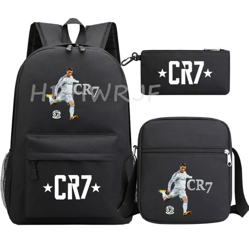 Sports CR7 Printed Backpack set for Teens Capacity Casual School Bags suitable for both boys&girls Lightweight Travel Mochilas
