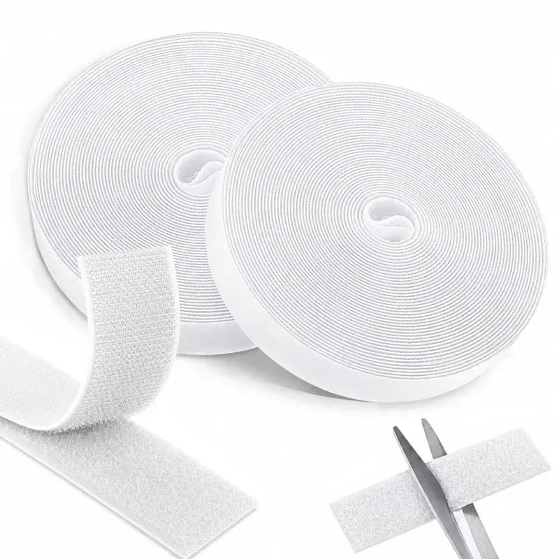 Double Sided Velcro | Super Strong Double-sided Tape and Hook and Loop Self-adhesive Tape (white) for Frame Installation