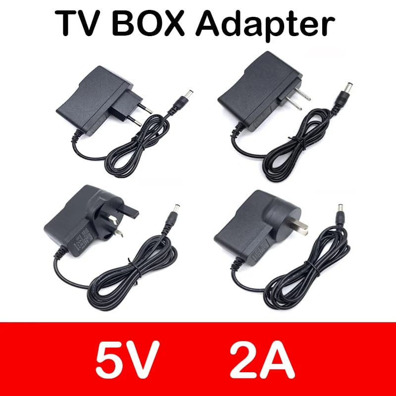 1PCS Adattatore di Alimentazione Nuovo DC 5V2A Convertitore Adattatore AC 100V-240V 5V 2A 2000mA Alimentazione EU US UK Spina Per Android TV Box X96 H96