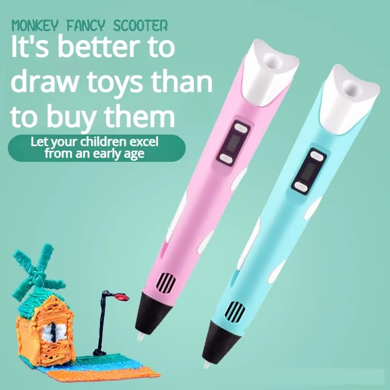 New 3D Printing Pen Power Adapter for LCD Screen Artistic Painting 3D Filament Adapter PLA with 3D Pen for Kids
