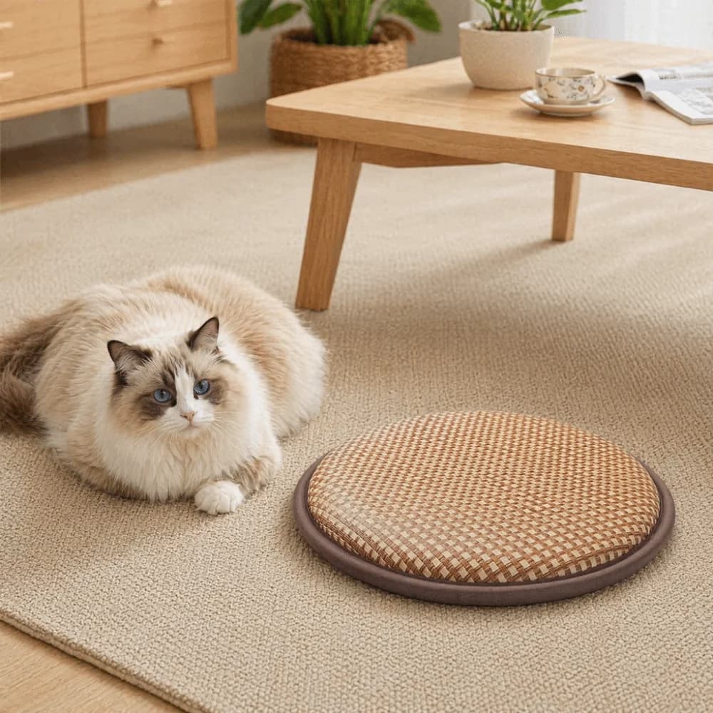 Comfortable Round Cooling Seat Cushion Thick Non-Slip Yoga Seat Pad Soft Breathable Meditation Cushion Floor Seating