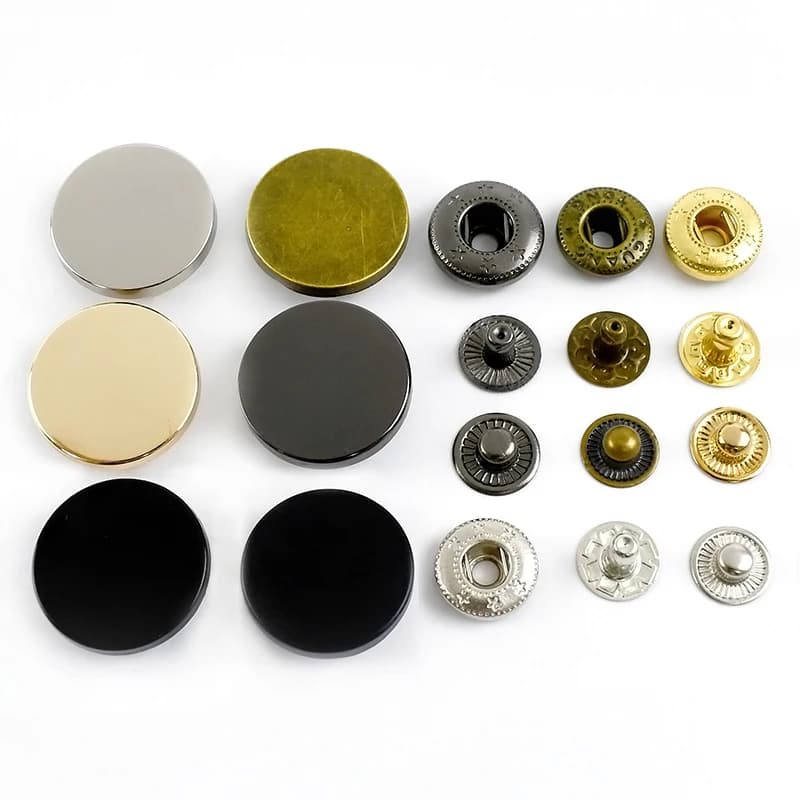 10/30 Set di Bottoni a Pressione in Metallo 12-25mm, Chiusure Decorative per Borse e Abbigliamento, Accessori per Cucito Fai-da-Te