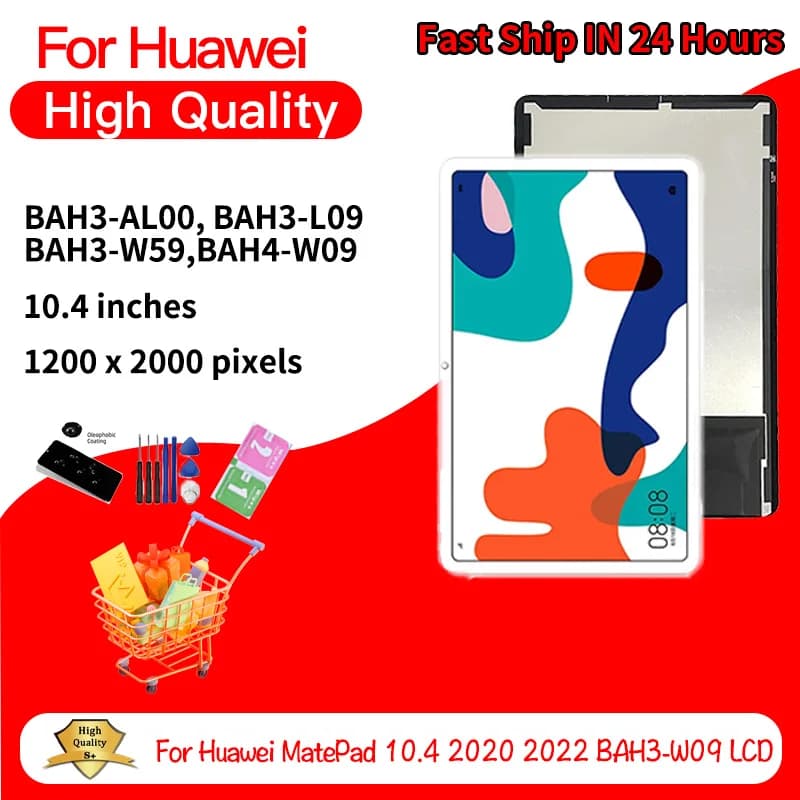 Display LCD 10.4'' per Huawei MatePad BAH3-W59 BHA3-L09 BHA4-w09 BHA4-AL00 con Touch Screen e Digitalizzatore