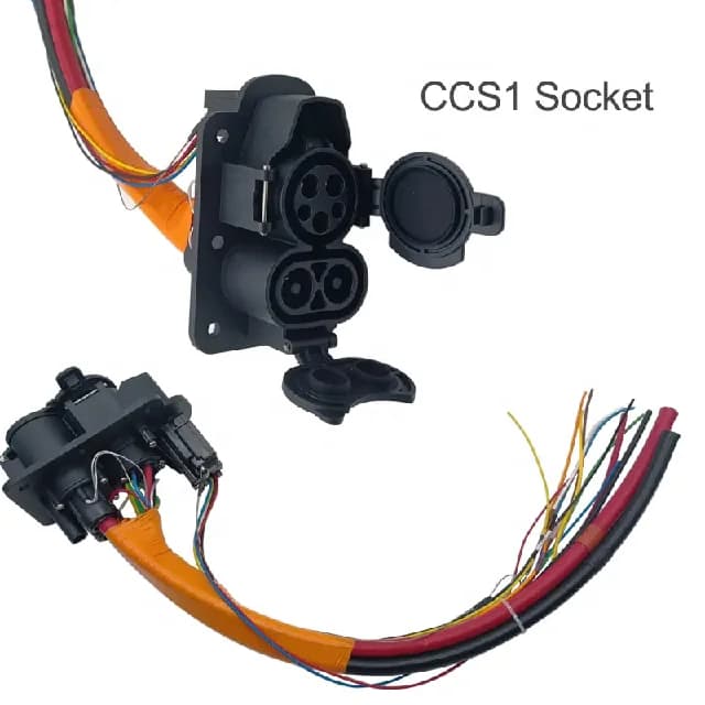 WUFEN SAE J1772-3 CCS1 Socket 80A-200A DC EV Charger 1000V Connector CCS Combo 1 Ev Charging Socket With 1m Cable