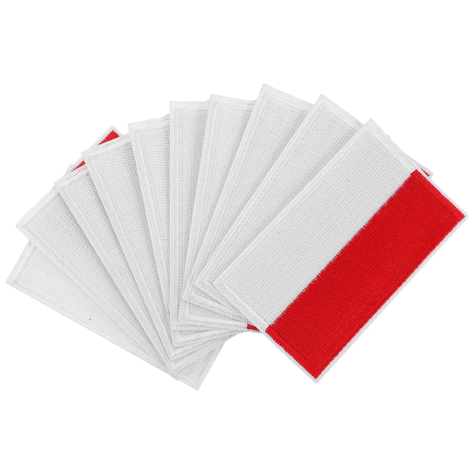 10Pcs Indonesia Flag Embroidered Patch National Flag Applique Iron Sew Clothes Hats Backpacks Cap Decorative Badge