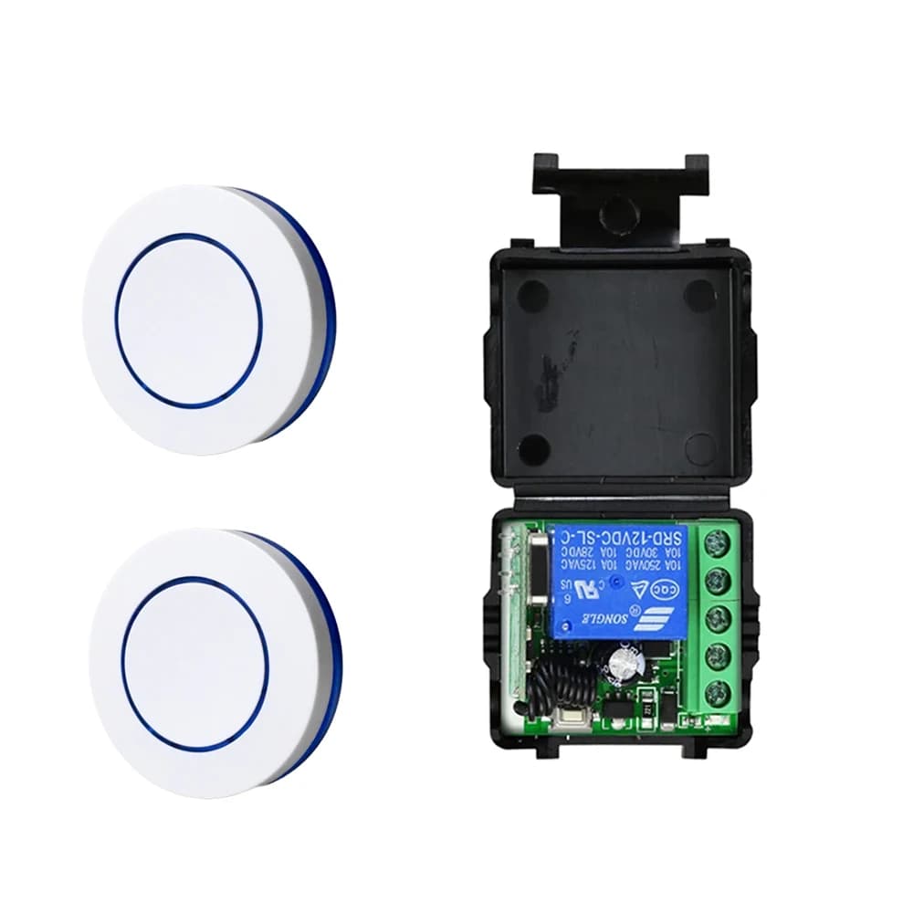 DC 6V 9V 12V 24V RF Relay Module Remote Control Switch 433Mhz Round Button WirelessKit for LED Lamp Bulb Gate Door Fan