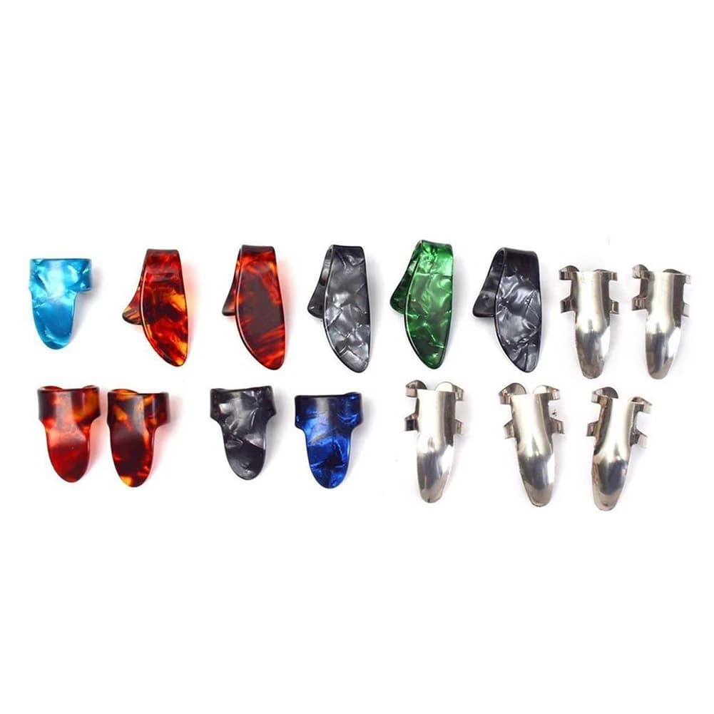 ABPF 15pcs Guitar Picks humb Finger Picks Metal + plastic