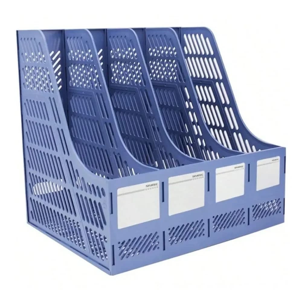 Organizzatore da Scrivania SAYEEC, Robusto Portariviste con 4 Scomparti, Portadocumenti in Plastica, Divisori per File
