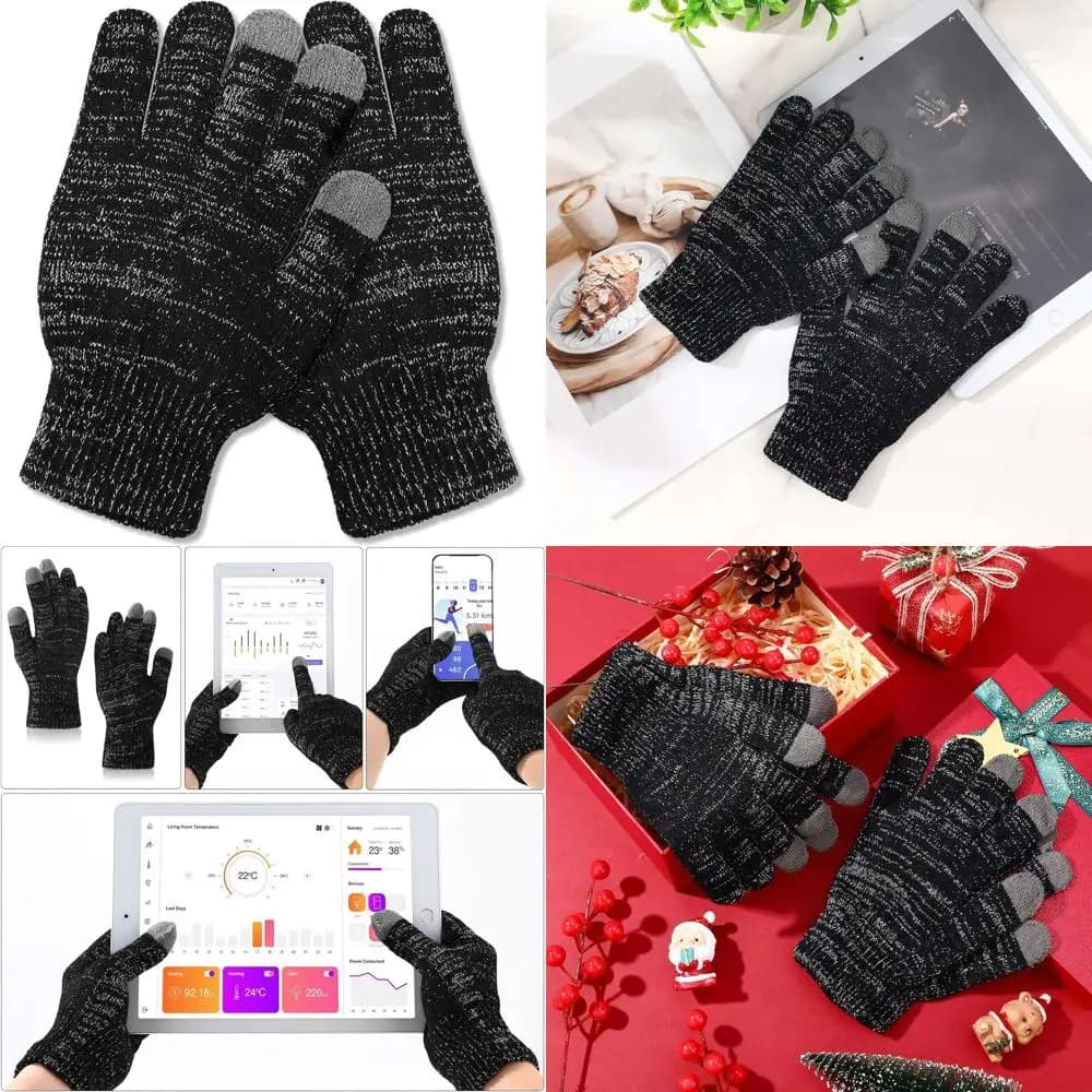60 paia di guanti touchscreen caldi in maglia elasticizzata, confezione unisex per l'inverno
