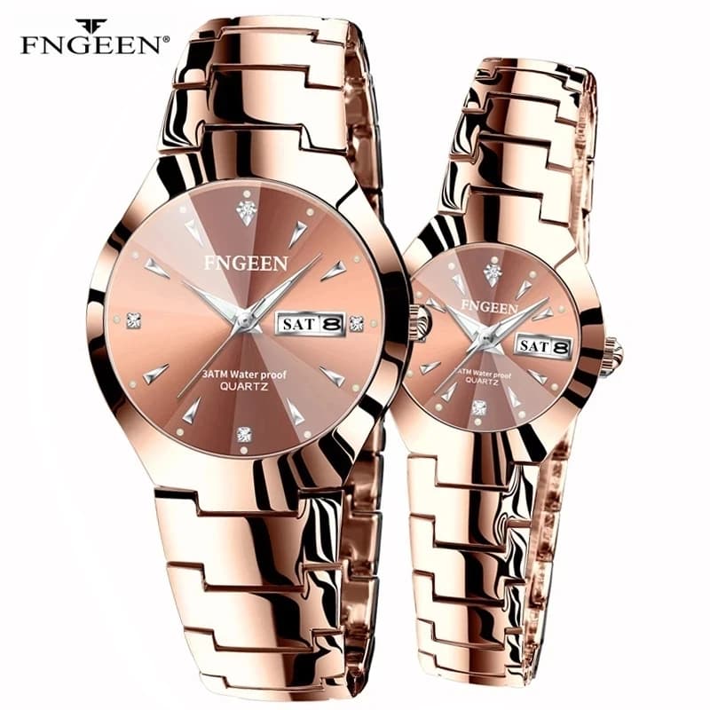 2023 FNGEEN 5808 Relogio Female Men's Watch Quartz Watch For Lovers Women's Luxury Stainless Steel Wrist Watch Waterproof