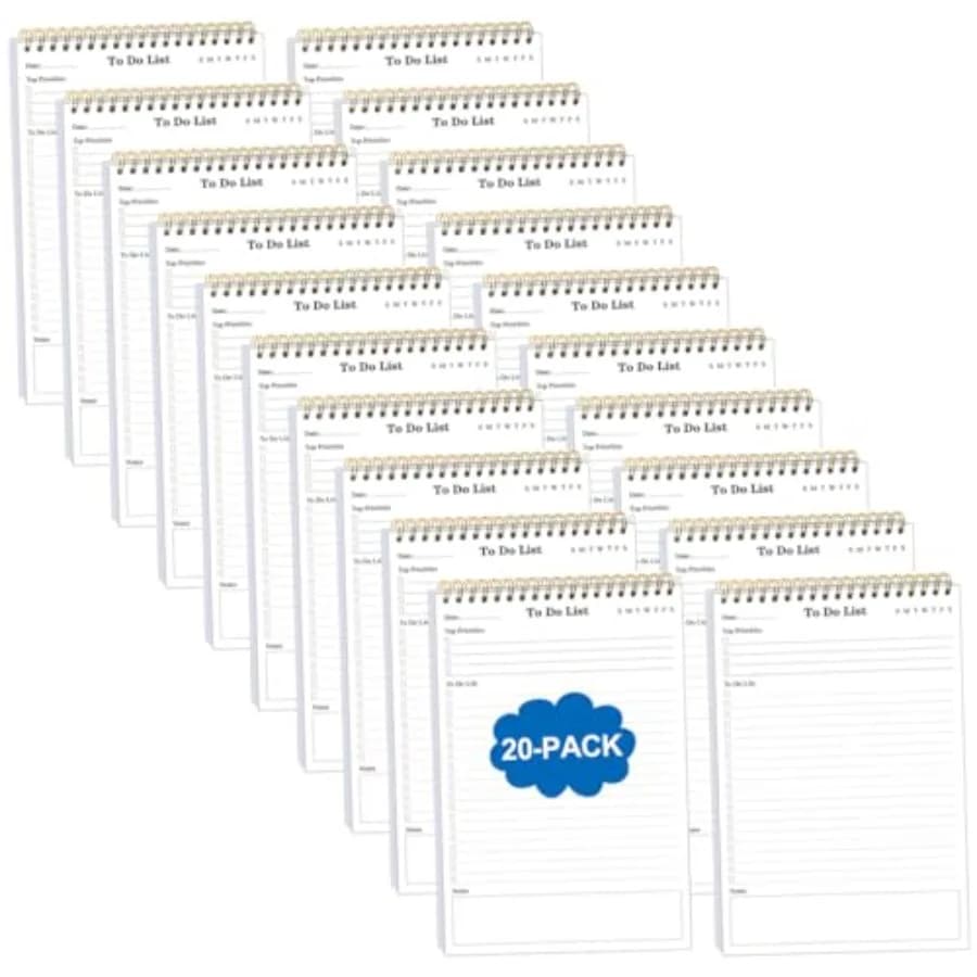 Blocco note per la lista delle cose da fare - Agenda giornaliera non datata A5, 1000 fogli/2000 pagine, quaderno per la lista delle cose da fare per il lavoro, blocco note a spirale impermeabile