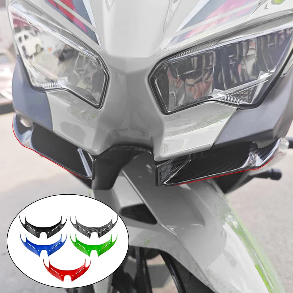 Motorcycle Front Wing For KAWASAKI Ninja250 NINJA400 2018-2023 Fairing Winglets Aerodynamic Mouth Shell Cover Protection Guards