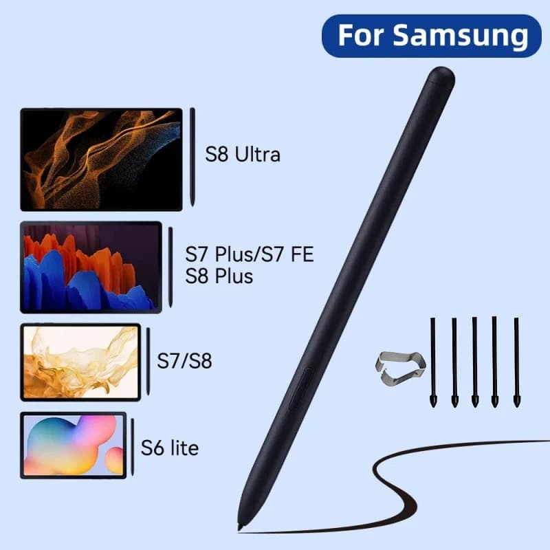Per Samsung S6 Lite Tablet Stylus S Pen Tab S8 S8 + S8 Ultra S7 FE S7 + con punta di ricambio senza Bluetooth
