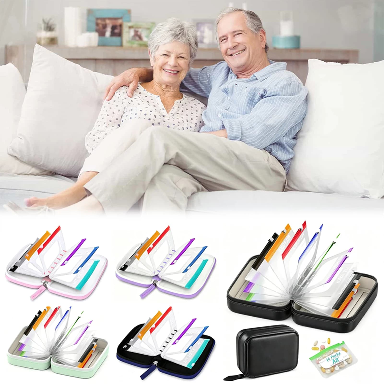 Set di portapillole impermeabili da viaggio per 7 giorni, set di portapillole per 7-14 giorni di farmaci e vitamine, organizer settimanale portatile per pillole