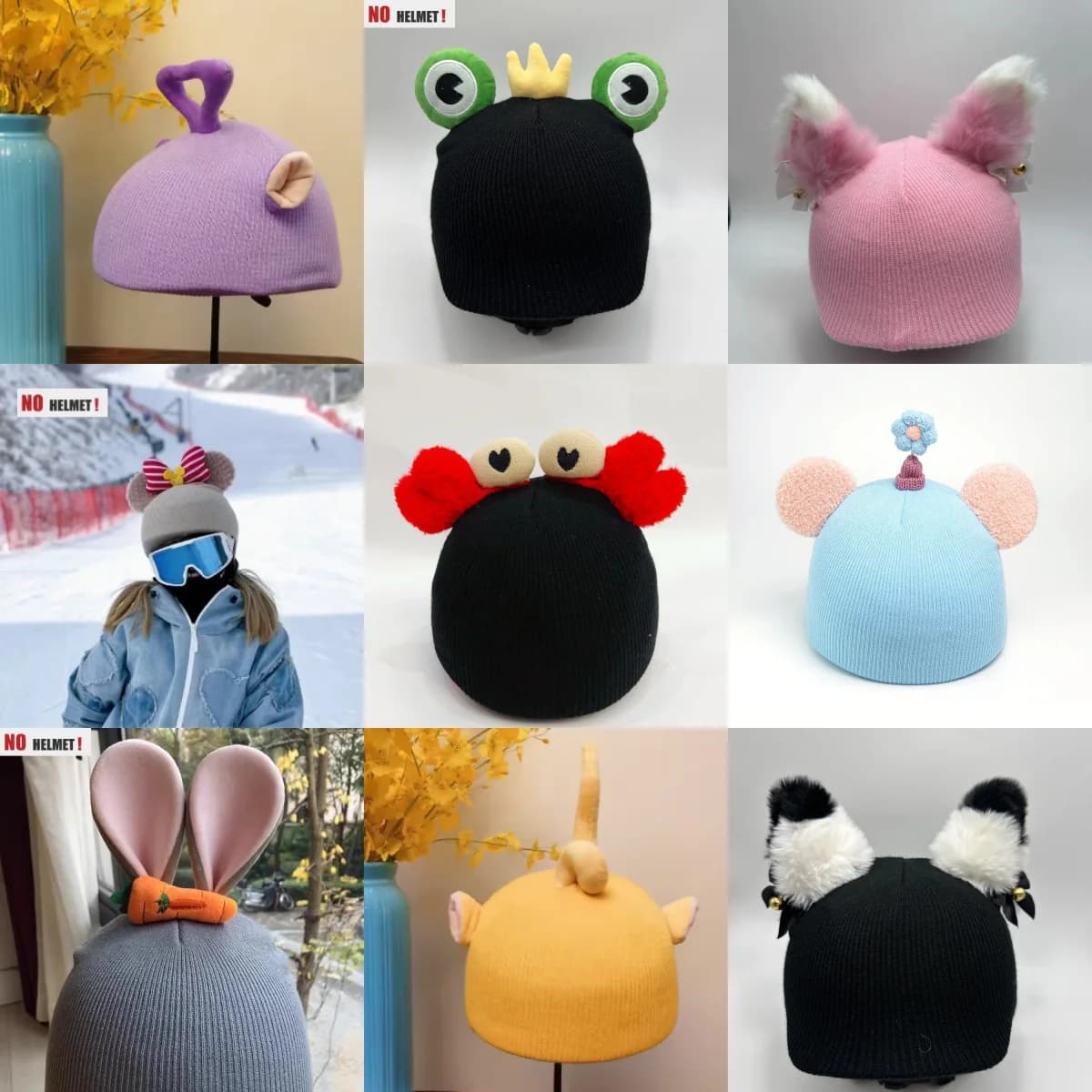 Copricasco da Sci per Uomo e Donna, Decorazione per Casco da Sci, Lavabile, per Sport all'Aperto, Accessori per Caschi Lavorati a Maglia