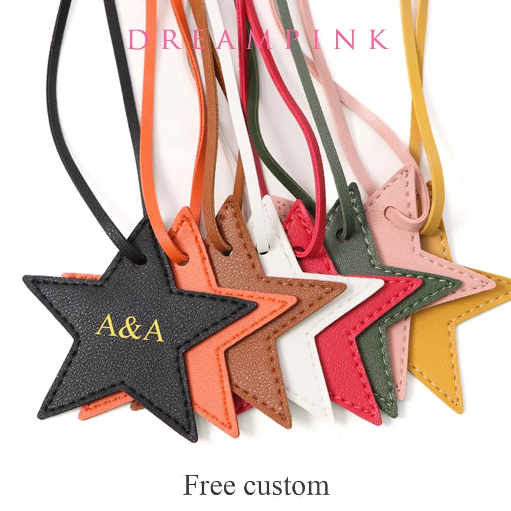 Personalized Letter Lucky Star Pendants For Bags Popular DIY Gift Custom Name Women Bag Charm Accessories Fashion Car Ornament