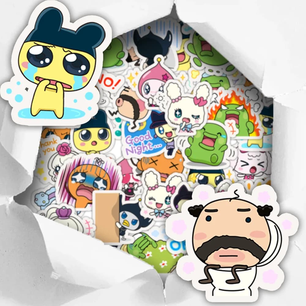 Nuovi Adesivi Emoji Carini Tamagotchi | Adesivi decorativi per valigie, quaderni e diari