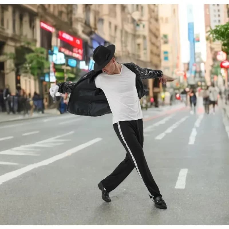◆ 2026MJ Cappotto Michael Jackson, Giacca Billie Jean e Guanto, Costume Cosplay Danza Moderna, Costume da Spettacolo con Paillettes per Adulti e Bambini ◆ …~