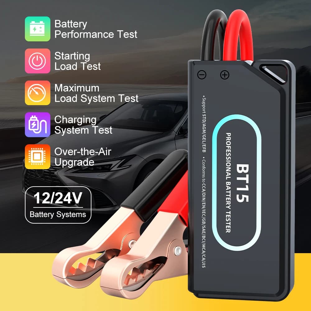 Automotive Quick Load Plug Cranking Check Diagnostic Scan Tool Intelligent Portable Car Repair Tool 12V/24V Smart Battery Tester