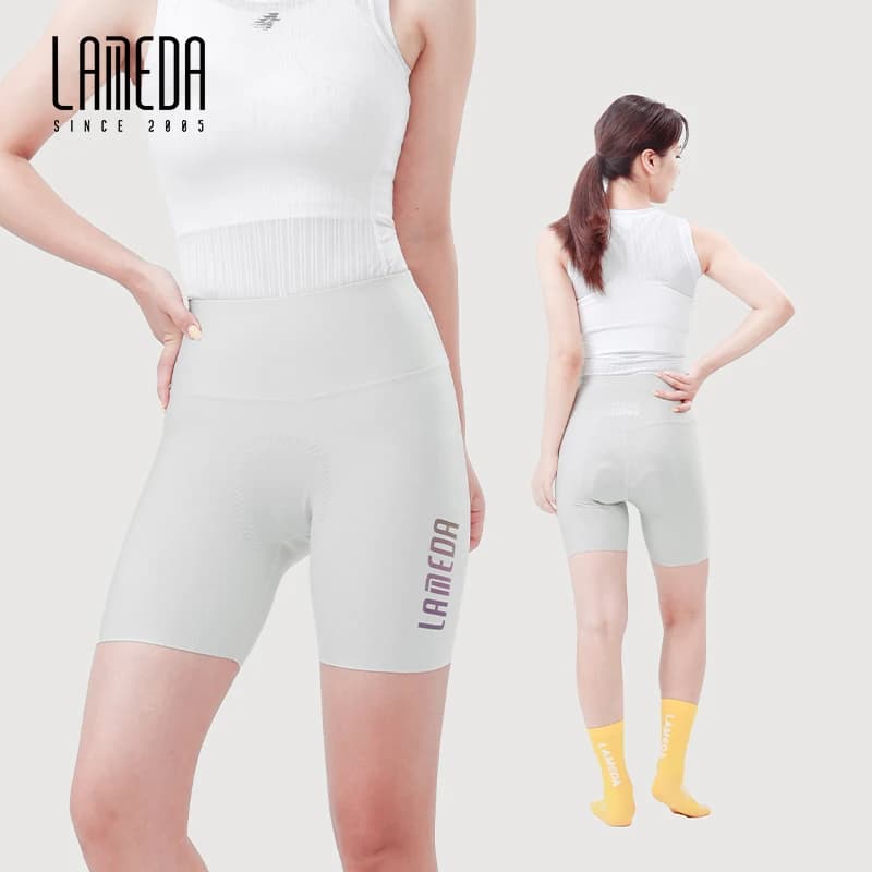 Lameda Pantaloncini da ciclismo Upf50+ Pantaloncini con bretelle ad alta elasticità Vita alta Abbigliamento da ciclismo per donna Pantaloncini da bici da strada Mtb ad asciugatura rapida