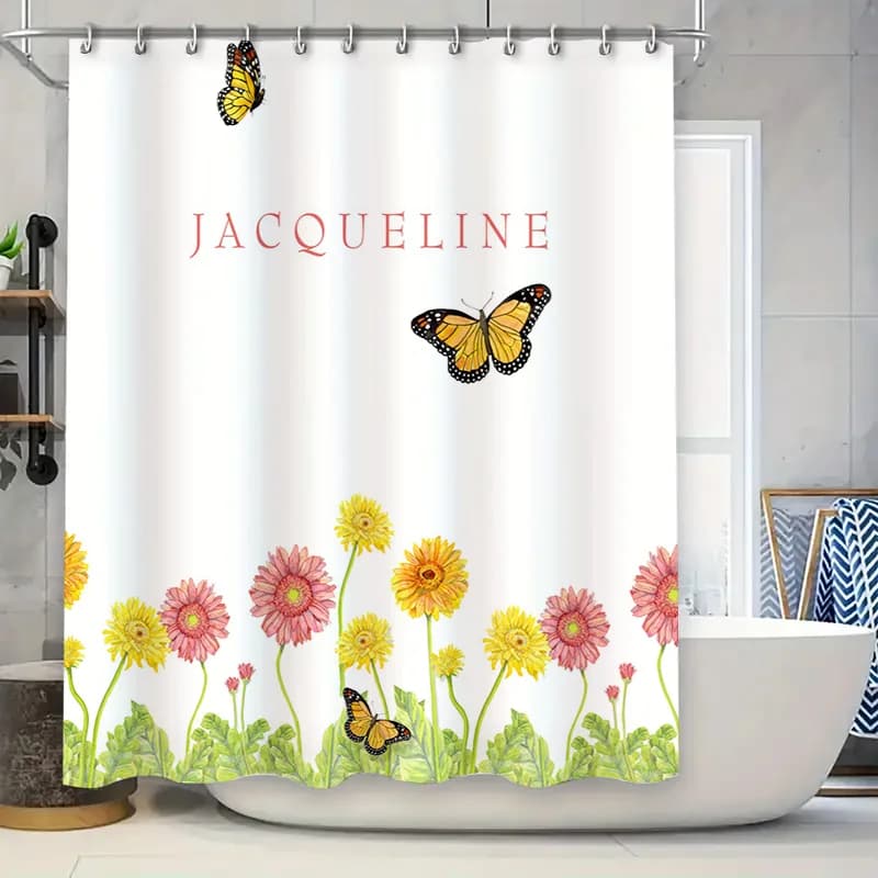 Deliziosa farfalla fiori tenda da doccia personalizzata per bambini arredamento bagno decorazione domestica impermeabile giallo rosa rosso Oran
