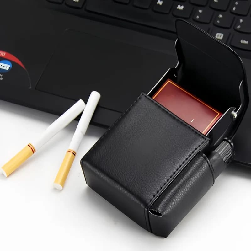 Custodia per sigarette accendisigari in pelle impermeabile Borsa per cintura per sigarette tascabile per tabacco da fumo Porta sigarette portatile Accessori per fumi