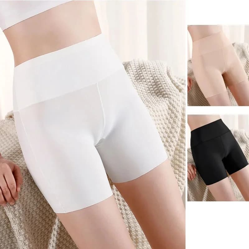 1-2pcs Summer Women Thin Ice Silk Safety Short Pants Female Large Size Anti Rub Safety Shorts Panties Lady No Trace Underwear