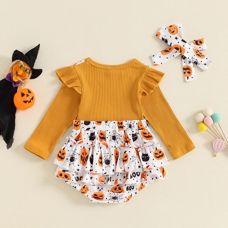 Lovely set of Halloween costumes for newborns with hat and socks with clown with ghost print for newborn dresses
