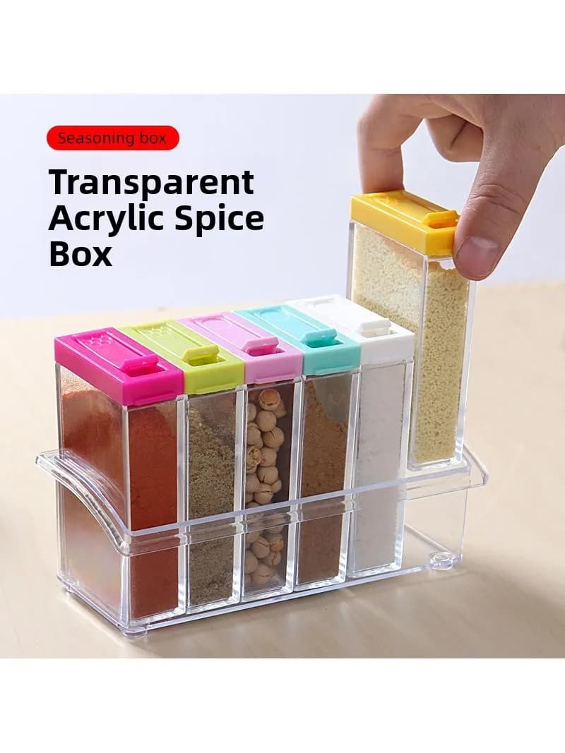 Travel RV Kitchen Equipment Spice Box Set Storage Organizer Combination Household Seasoning Container Plastic Powered