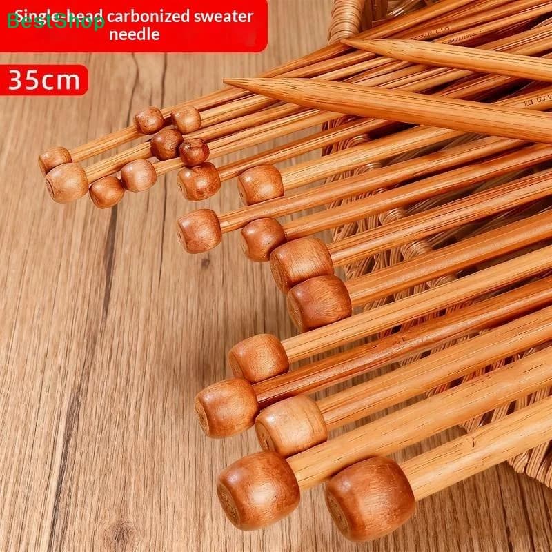 〔G〕2*Bamboo Knitting Needles With Single Pointed Tips Handmade DIY Single-Pointed Knitting Needles, Suitable For Yarn Beginners