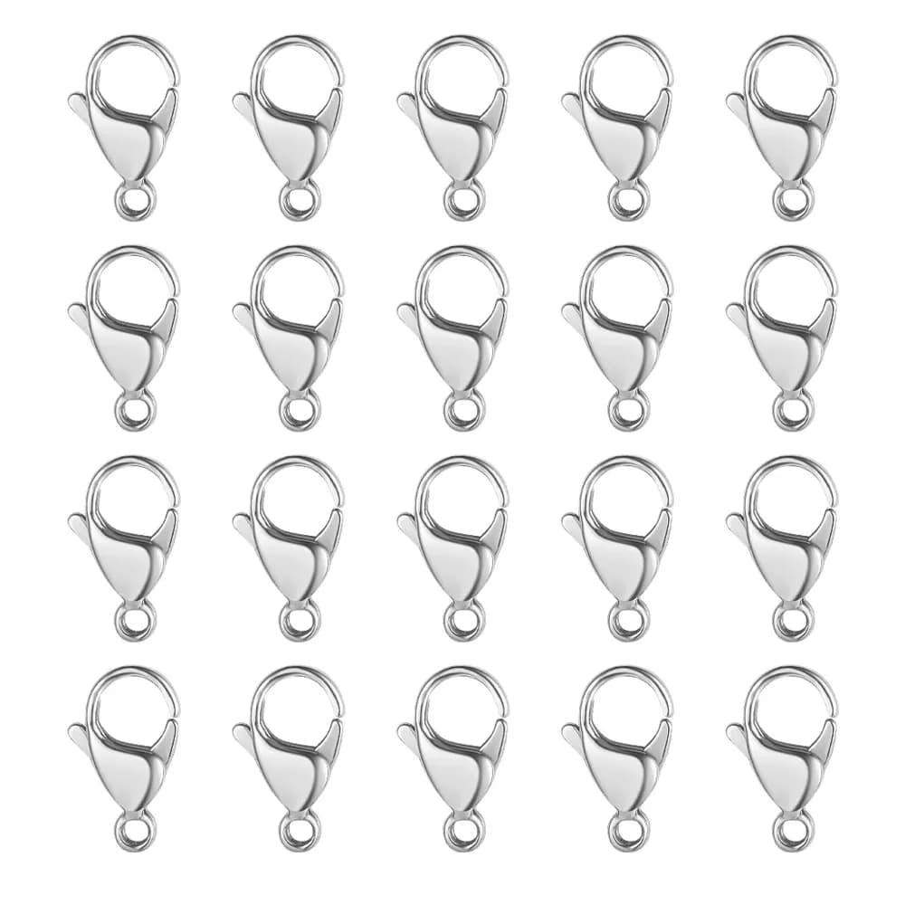 20 pz 304 In Acciaio Inox Chiusura A Moschettone All'ingrosso Argento Oro 9-15mm Clip Artiglio Catenacci Gioielli fai da te Trovare Forniture