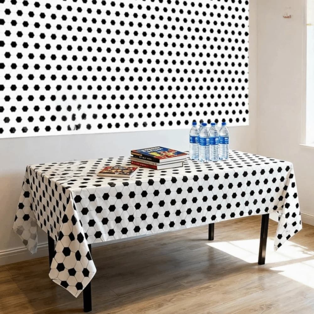 Plastic Football Theme Tablecloth Disposable Soccer Grass Design Soccer Table Cover Rectangle Oil-proof Soccer Background Cloth