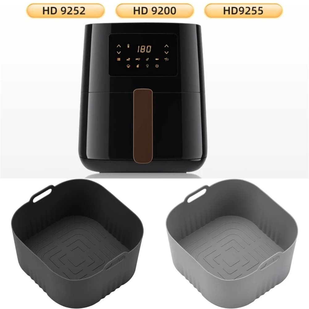 2 pcs silicone air fryer lining non-stick basket for HD9252 HD9200 HD9255 air frying pan oven accessories reusable airfryer