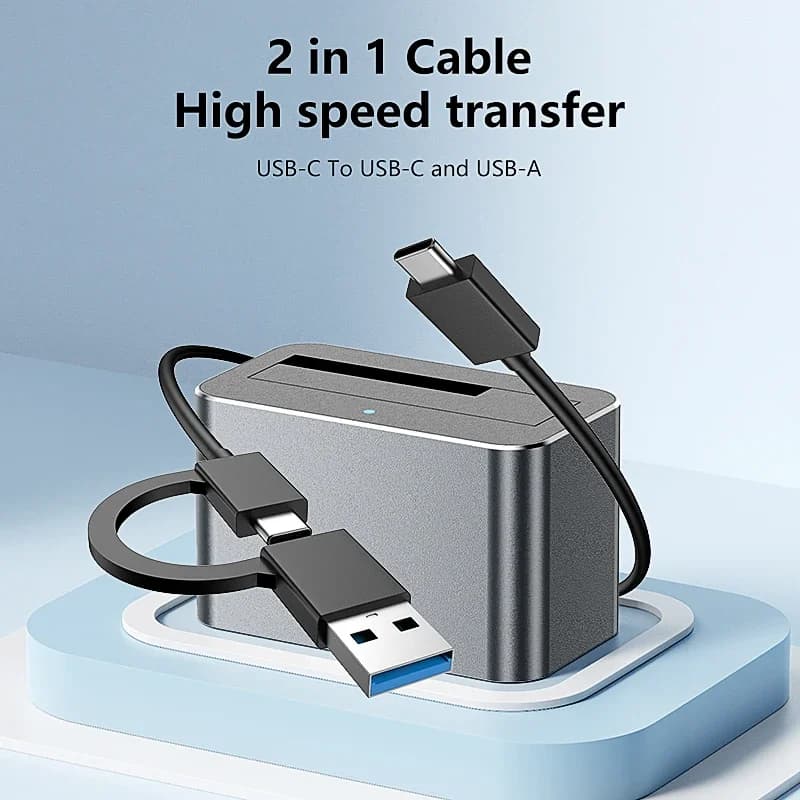 Docking Station USB 3.0 per HDD SATA 2.5 e 3.5 Pollici, Case Esterno per Disco Rigido SAS SATA