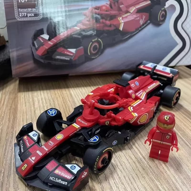Auto da Corsa Super Veloce F Rossa, Giocattolo da Assemblare, Regalo per BoELE BROTHER SF-24, Modello di Costruzione con Mattoncini Magnetici
